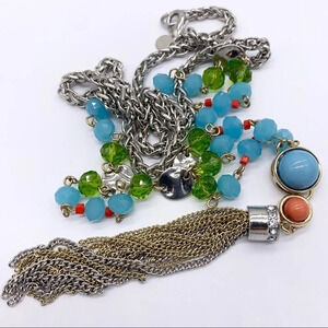 LOFT Beaded Tassel Necklace